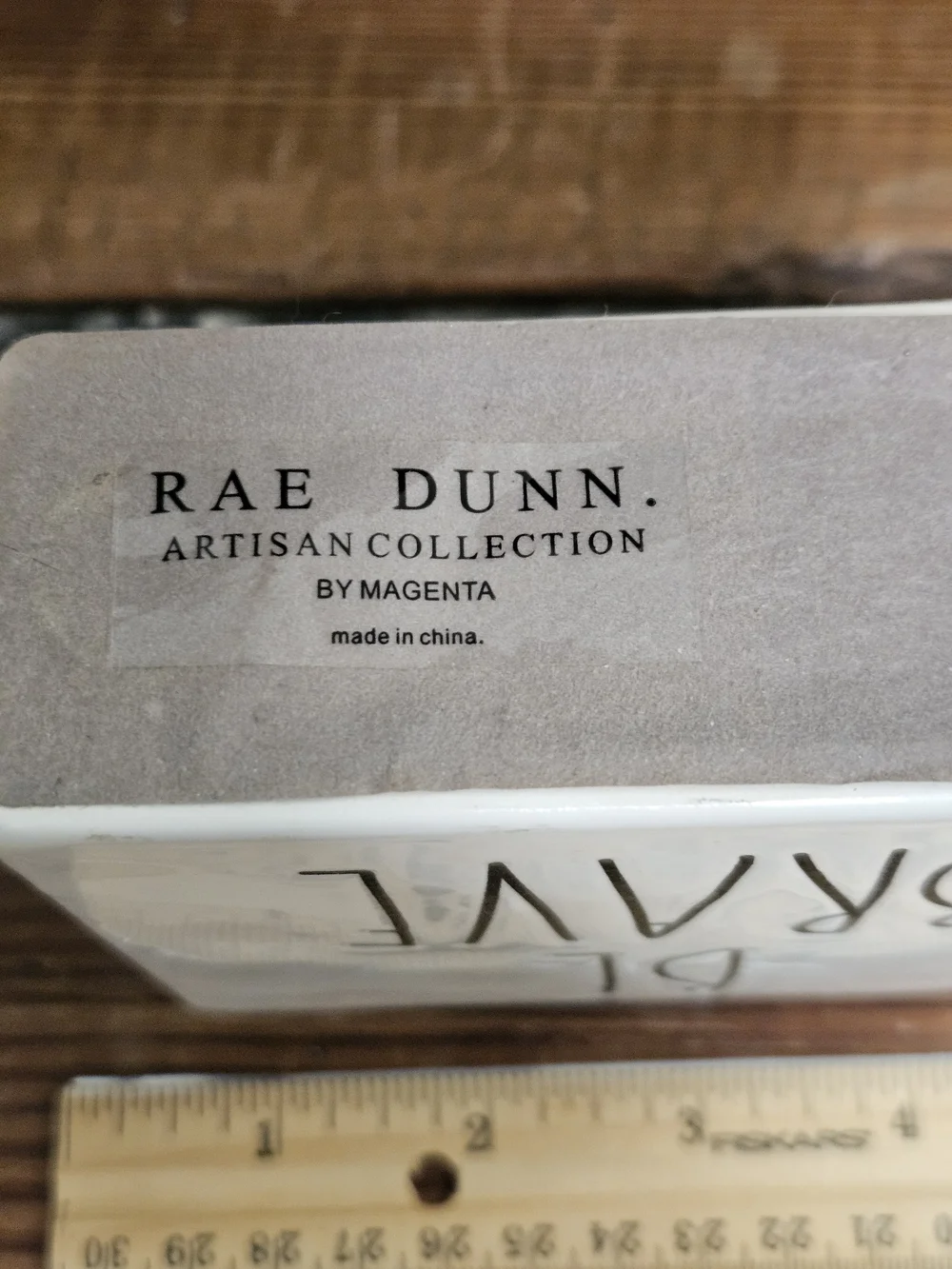 Rae Dunn White Ceramic Block Sign 